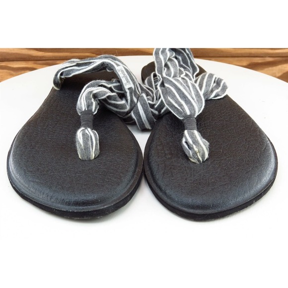 Sanuk‎ Sz 10 M Gray Slide Fabric Women Sandals - Picture 2 of 8